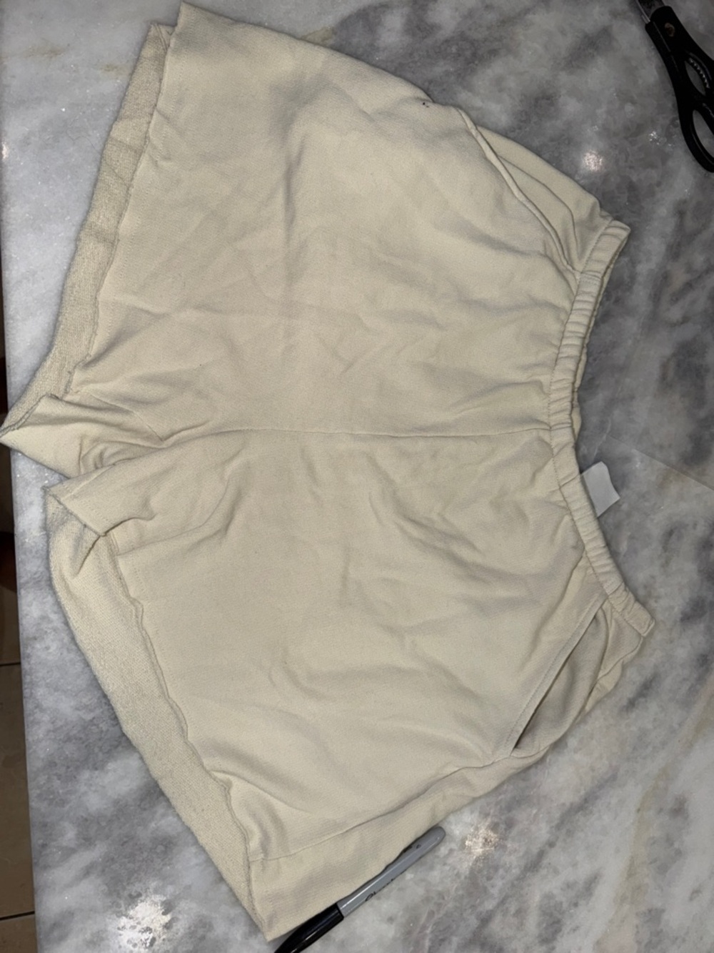 H&M Cream Athletic Knit Lounge Shorts